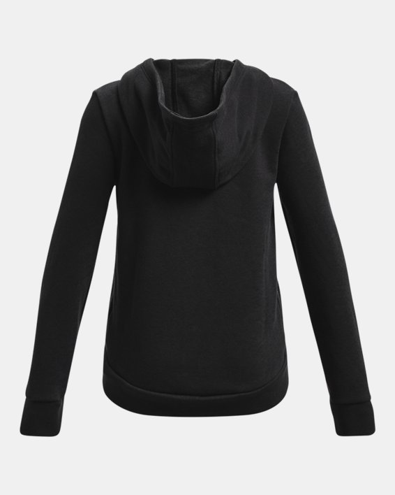 เสื้อฮู้ดซิปเต็มตัว UA Rival Fleece สำหรับเด็กผู้หญิง in Black image number 1